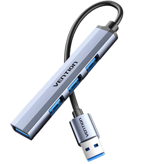 Vention Mini Hub USB 3.0 con 4 Puertos, Gris